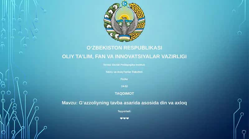Gʻazzoliyning tavba asarida asosida din va axloq
