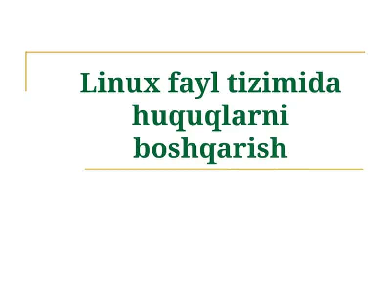 Linux fayl tizimi