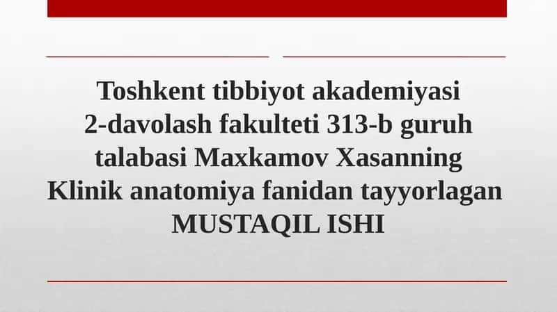 Oyoqning topografik anatomiyasi