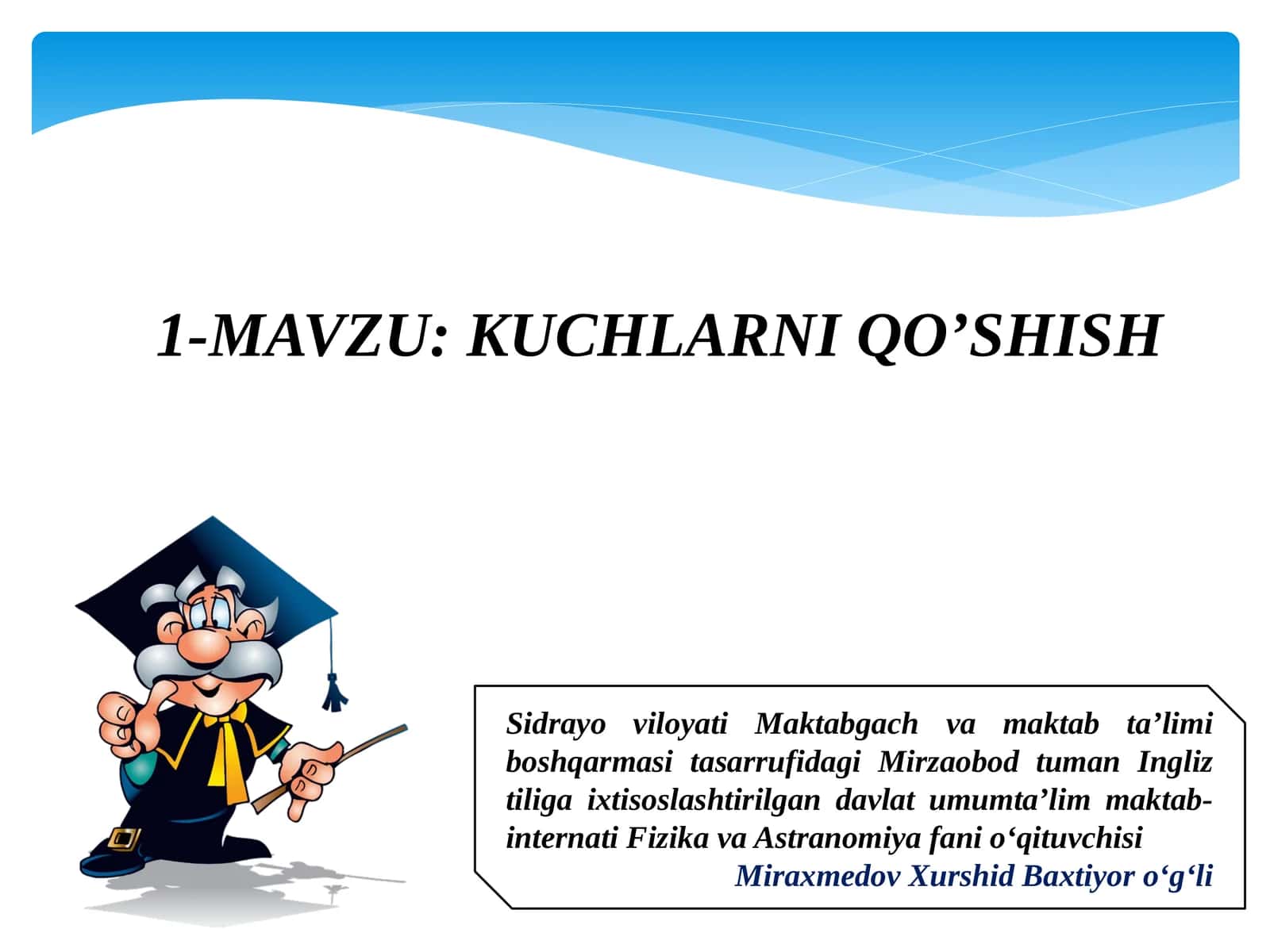 KUCHLARNI QO’SHISH