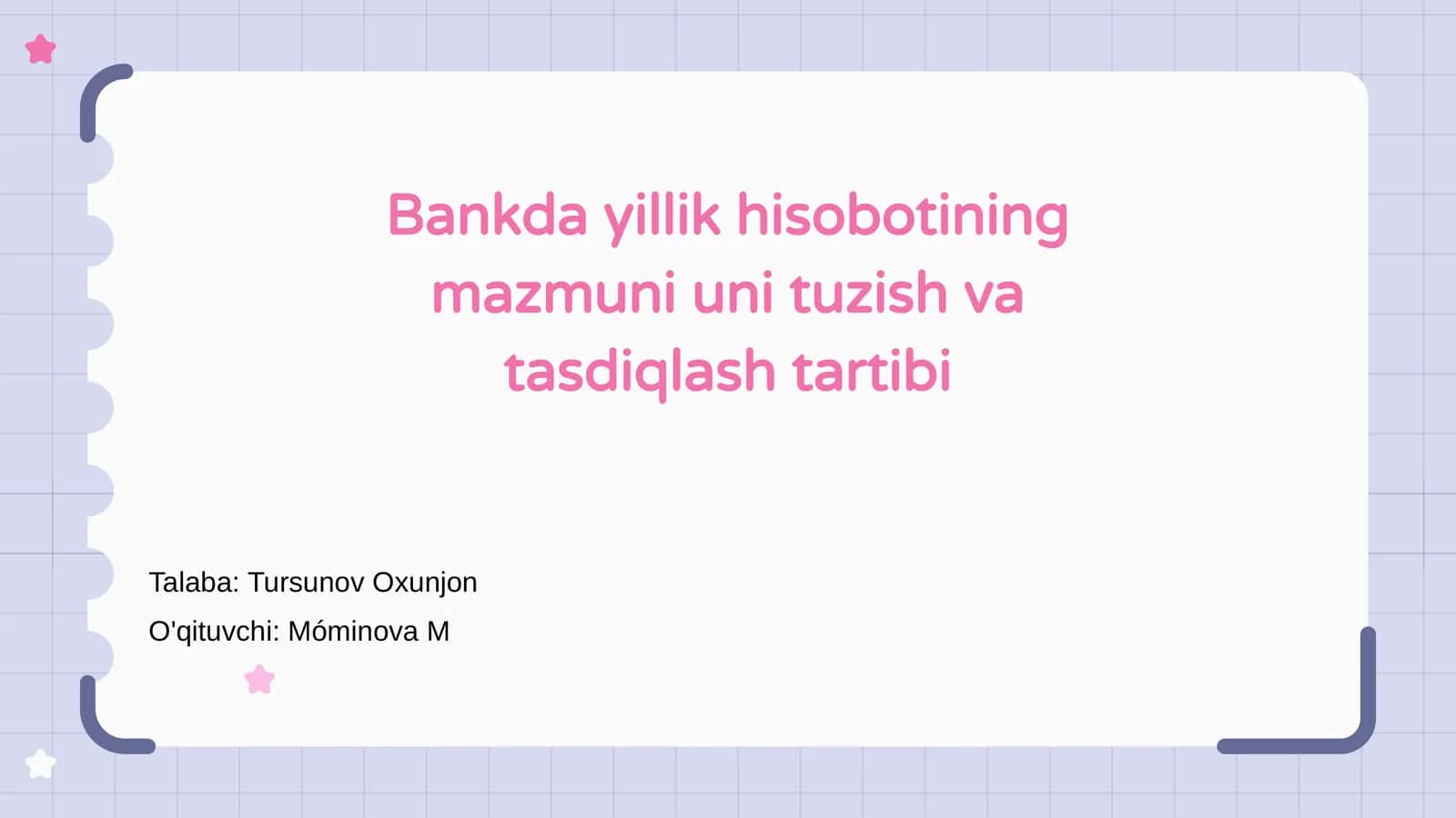 Bankning Yillik Hisobotining Tuzilishi