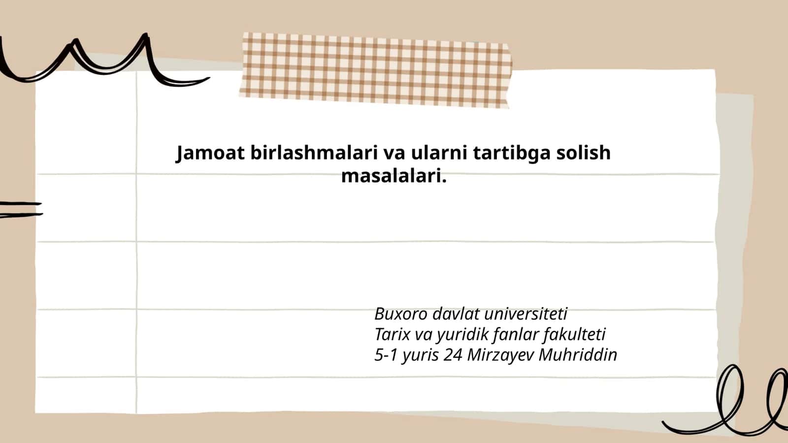 Jamoat birlashmalari va ularni tartibga solish masalalari
