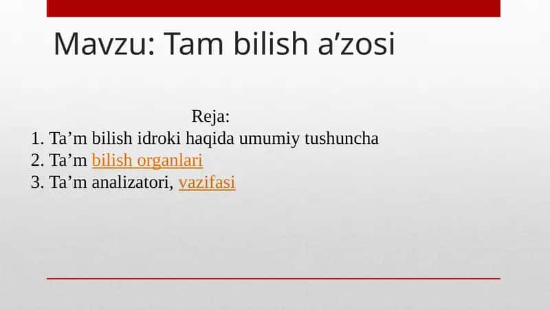 ta'm bilish a'zosi