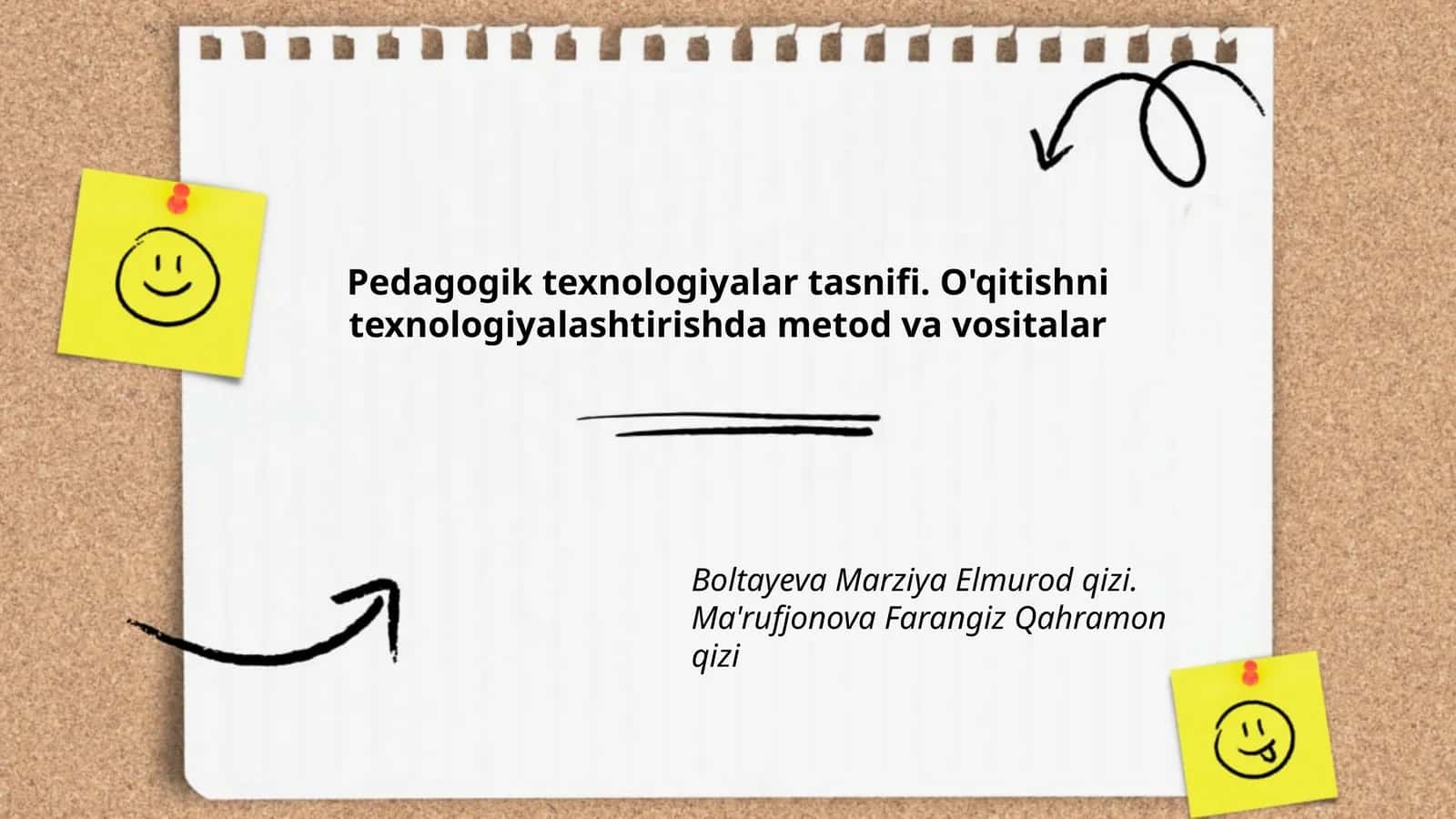O'qitish texnologiyalari tasnifi