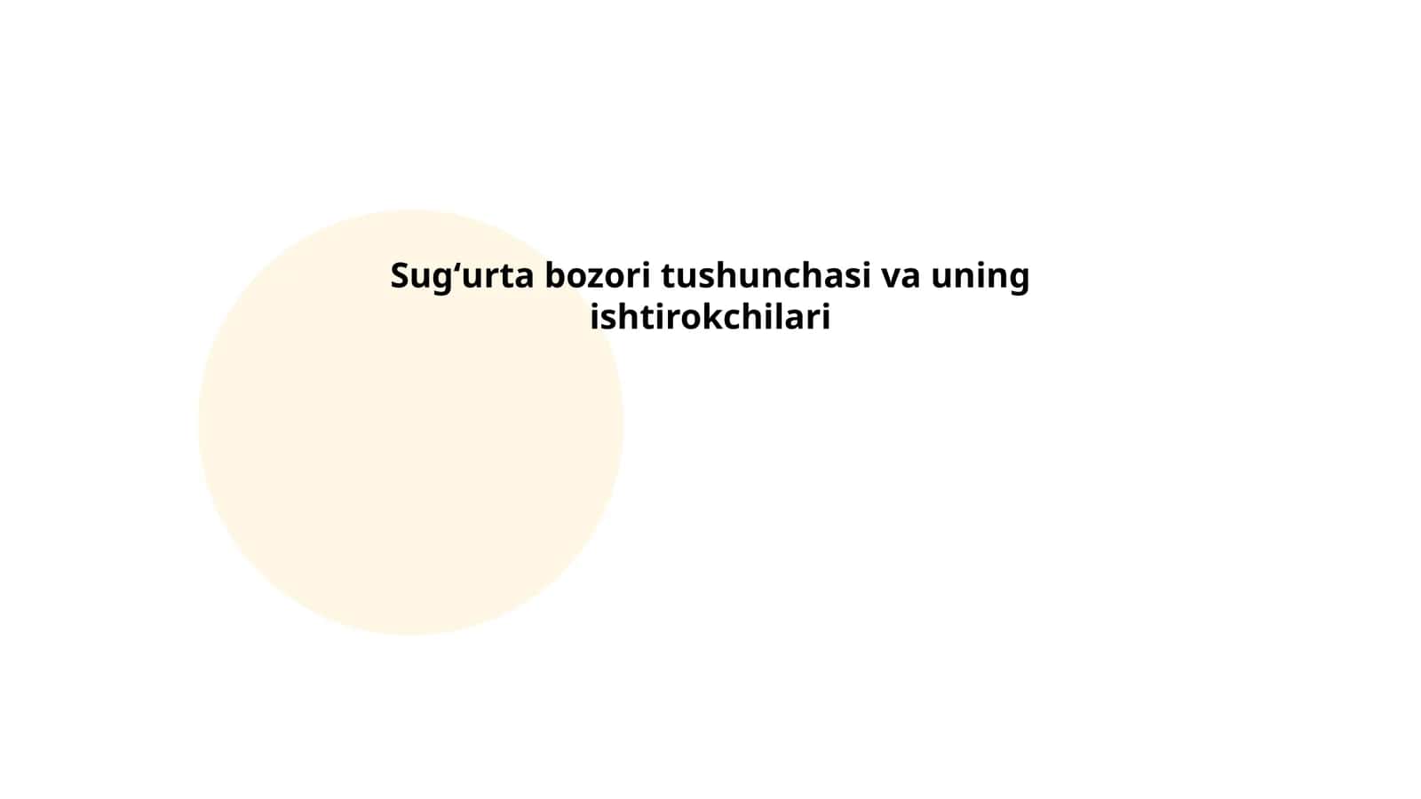Sugʻurta bozori tushunchasi va uning ishtirokchilari