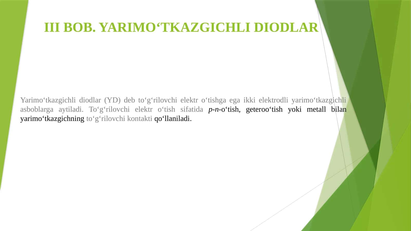 Yarimo‘tkazgichli diodlar