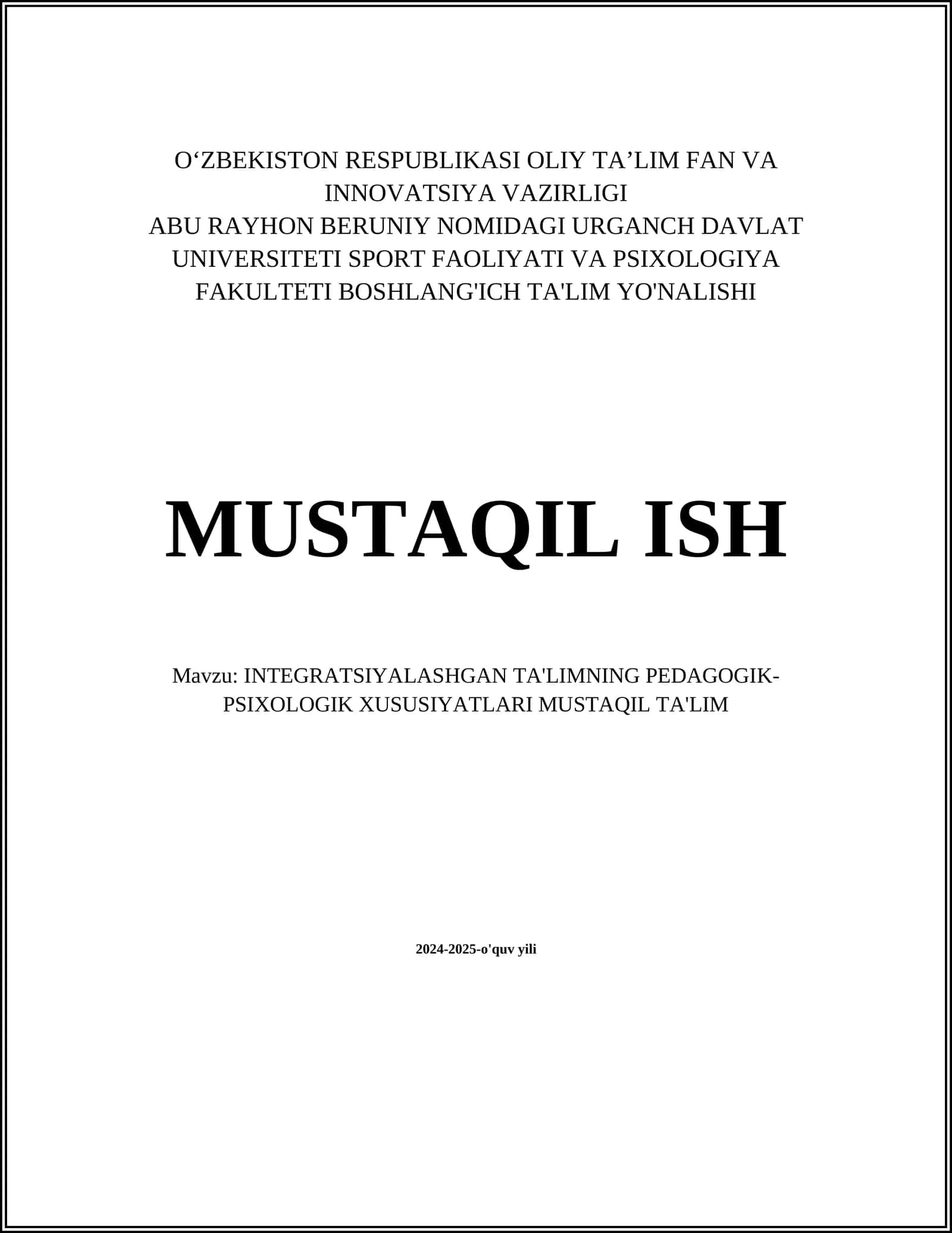 Integratsiyalashgan ta'limning nazariy asoslari