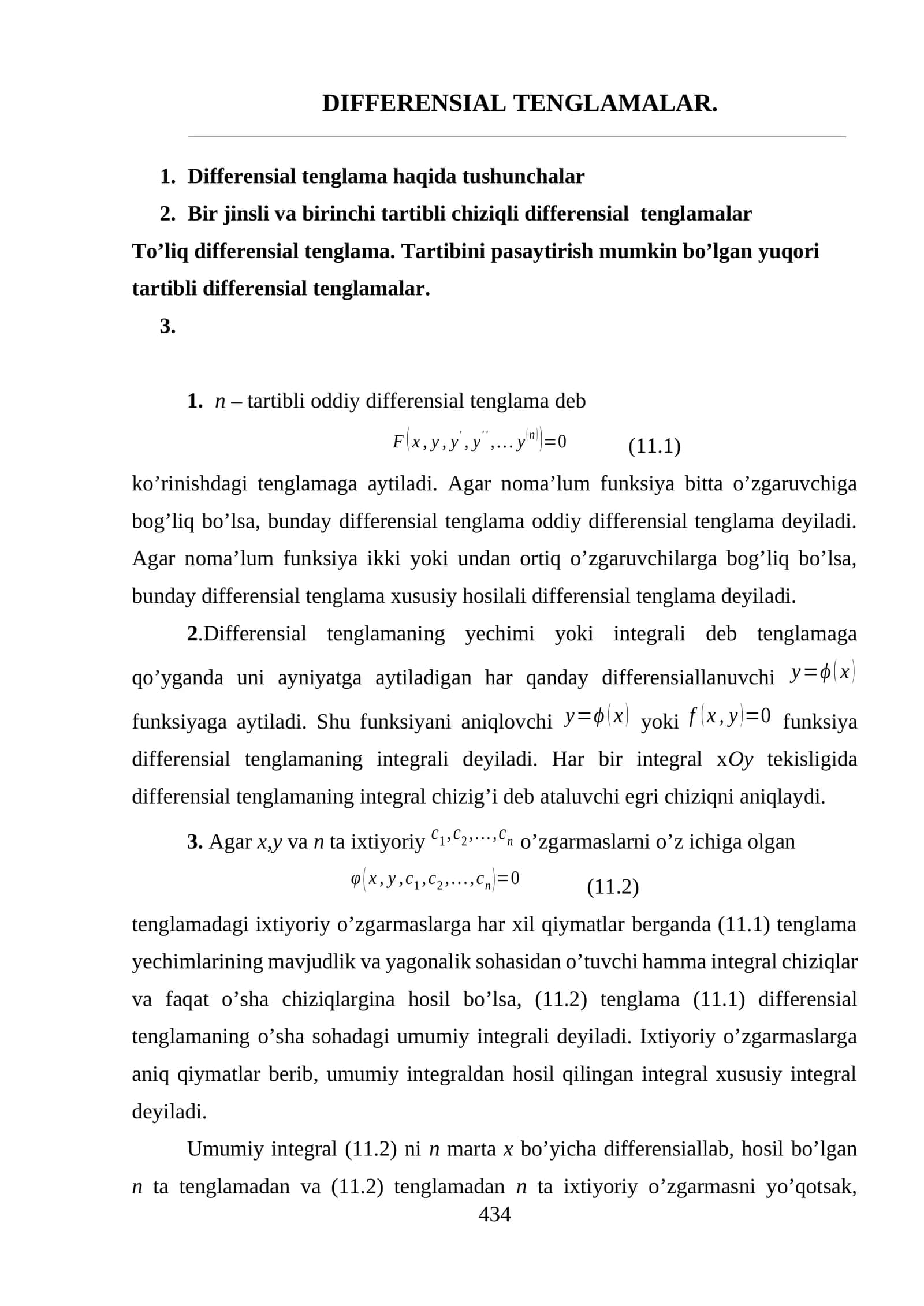 DIFFERENSIAL TENGLAMALAR