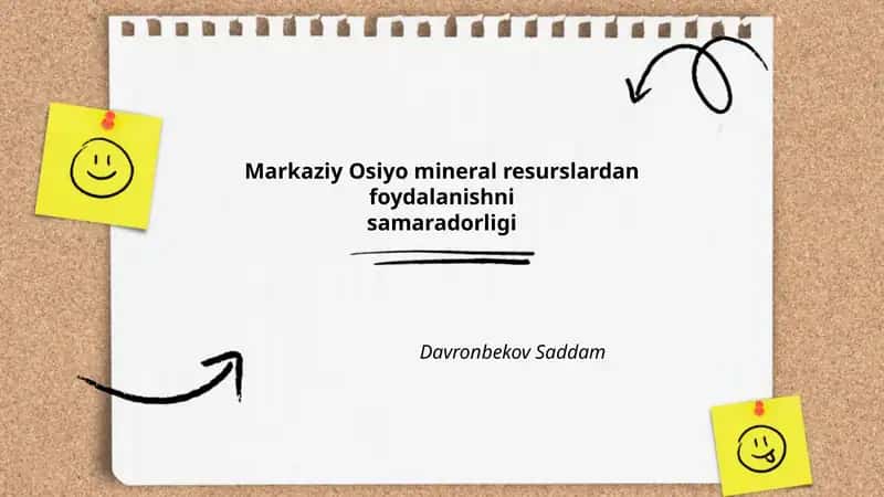 Markaziy Osiyo mineral resurslardan foydalanishni samaradorligi