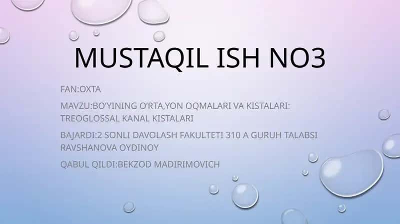 Treoglossal kanal kistalari