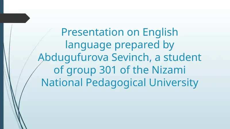 Presentation on English language