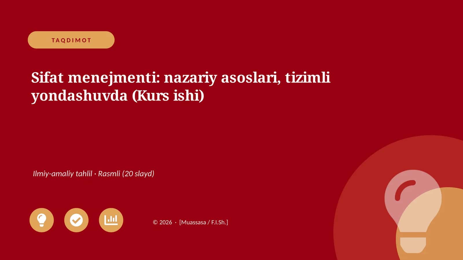 Sifat menejmenti: nazariy asoslari, tizimli yondashuvda (Kurs ishi)