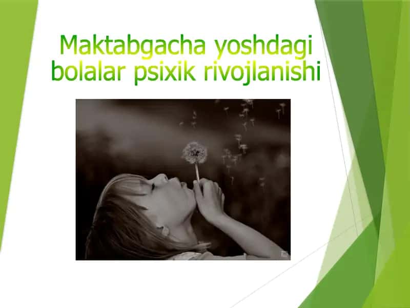 Maktabgacha yoshdagi bolalar psixik rivojlanishi