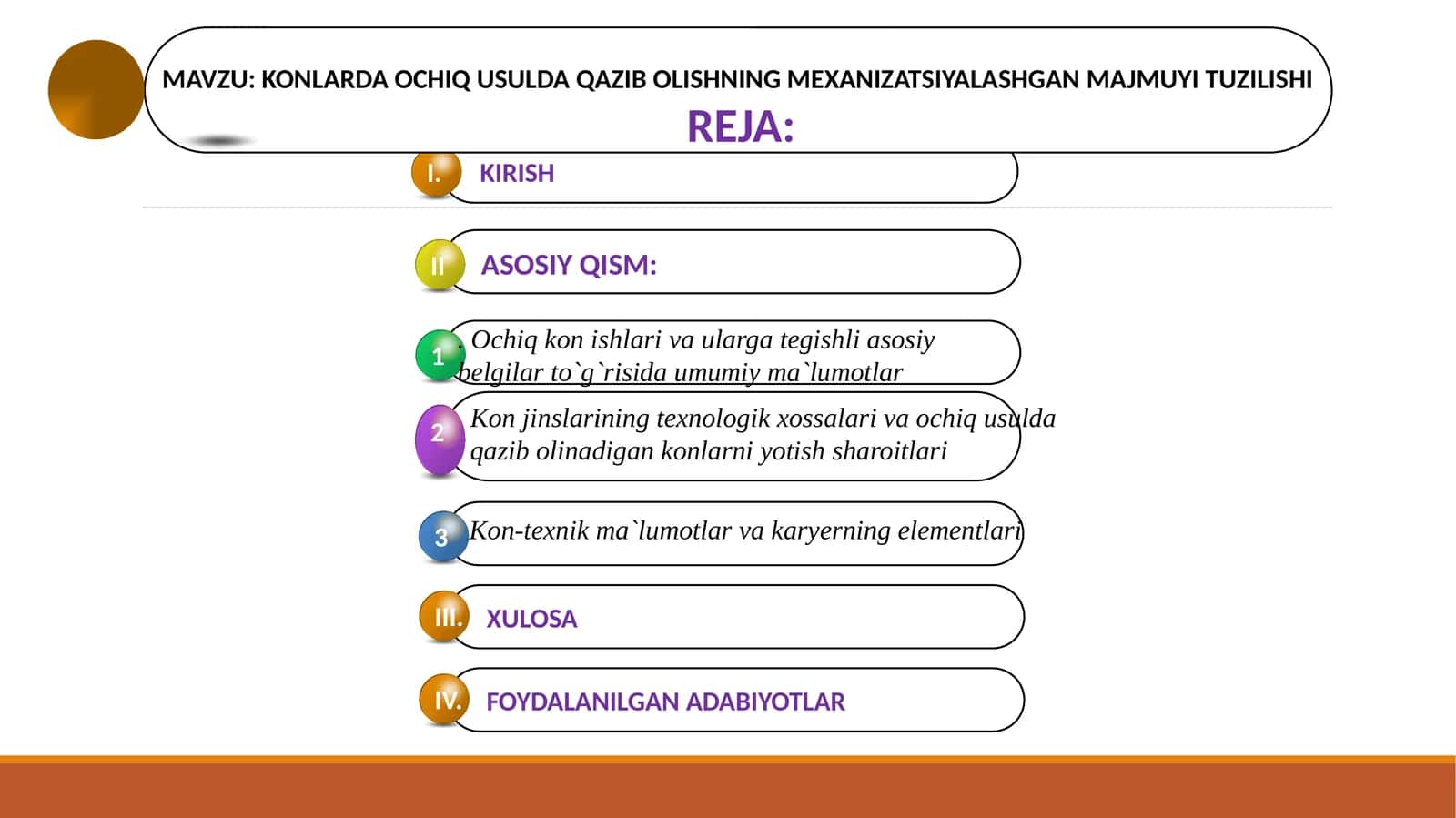 Konlarda Ochiq Usulda Qazib Olishning Mexanizatsiyalashgan Majmu'yatuzilishi