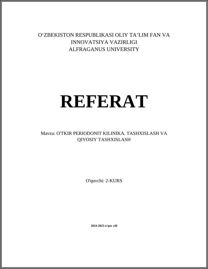 O'TKIR PERIODONIT KILINIKA
