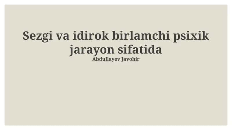 Intuisiya tabiati va mexanizmlari