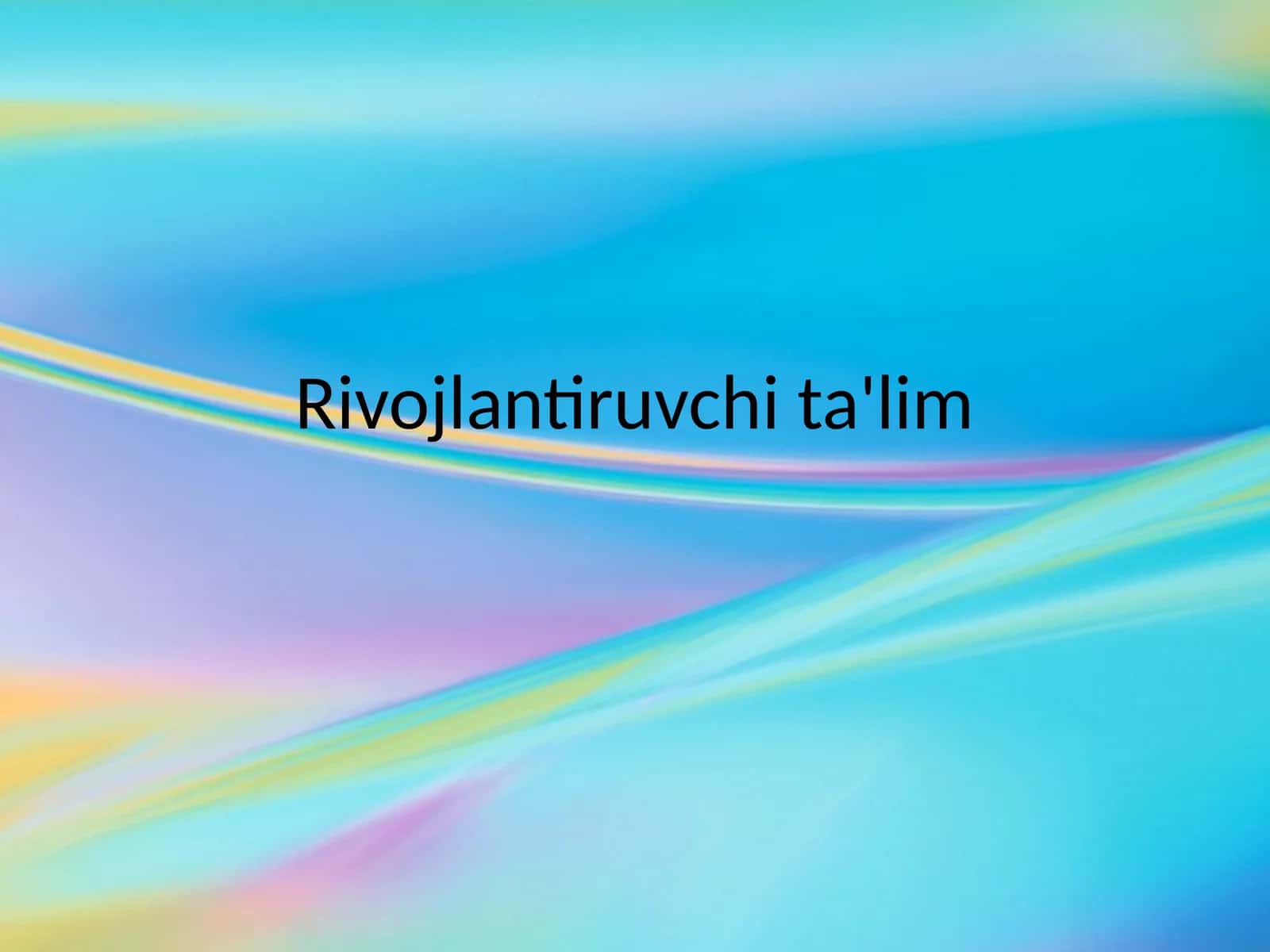 Rivojlantiruvchi ta'lim