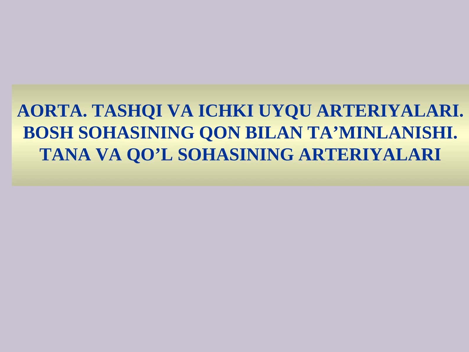 O’mrov osti arteriyasi