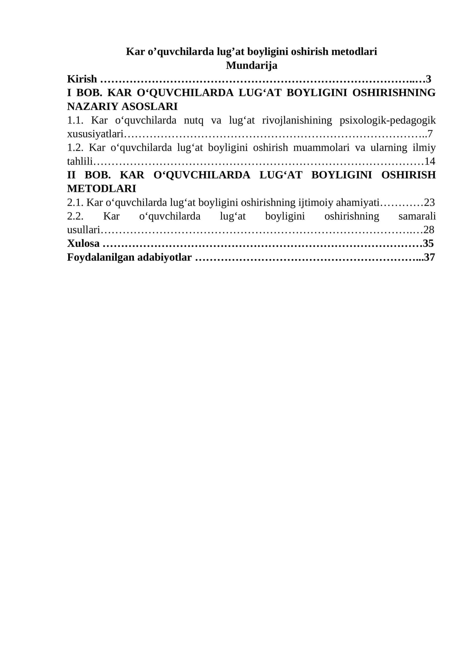 Kar o'quvchilarda lug'at boyligini oshirish metodlari