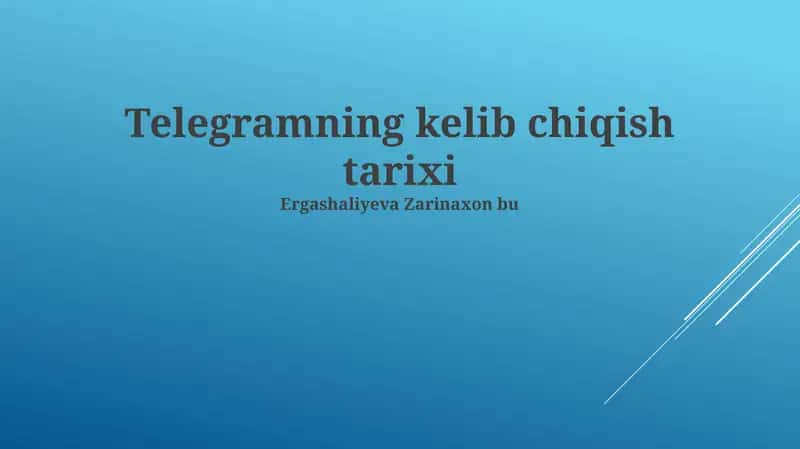 Telegramning kelib chiqish tarixi