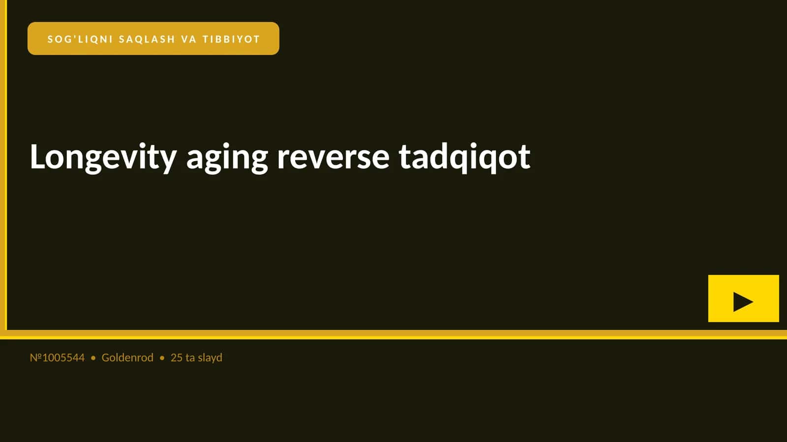 Longevity aging reverse tadqiqot