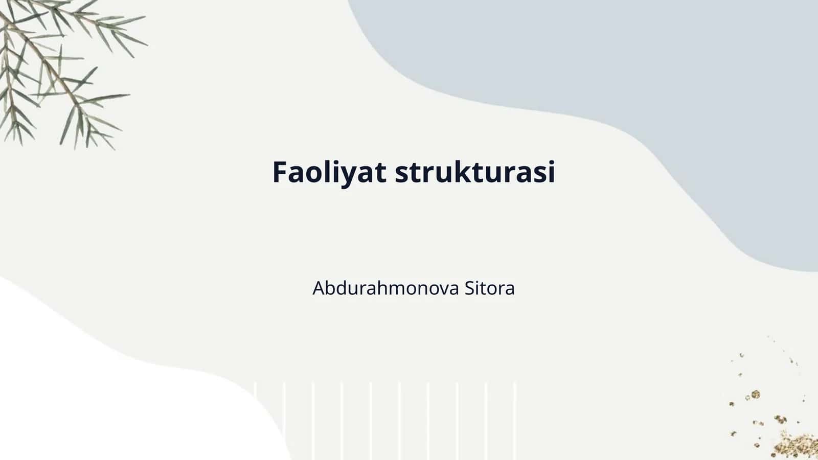 Faoliyat strukturasi
