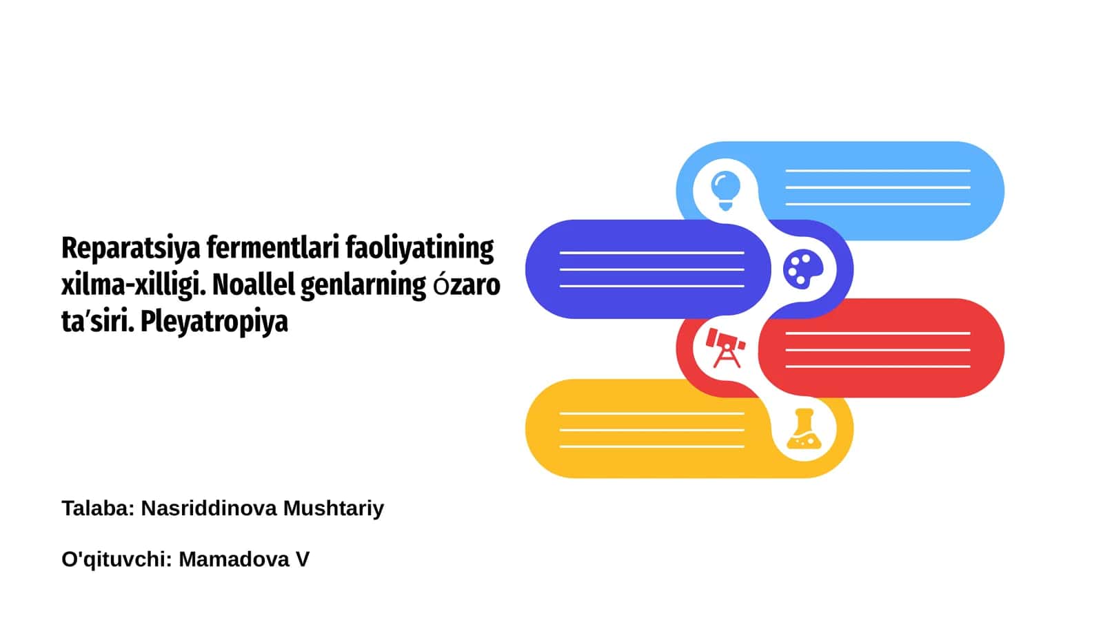 Reparatsiya fermentlari faoliyatining xilma-xilligi