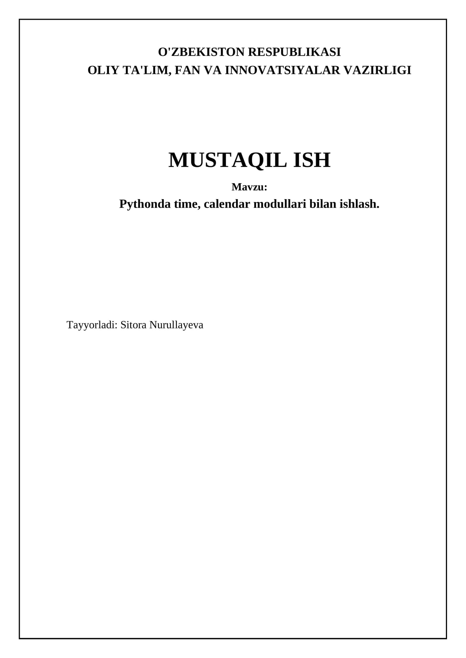 Pythonda time, calendar modullari bilan ishlash