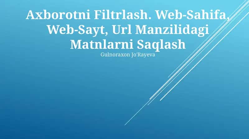 Web-Sahifa Matnlarini Saqlash