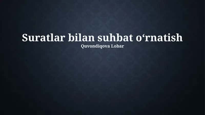Tasviriy tilning imkoniyatlari
