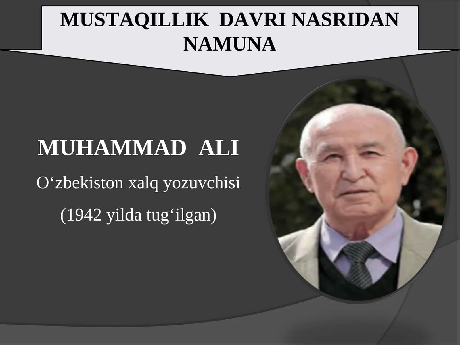 MUSTAQILLIK DAVRI NASRIDAN NAMUNA