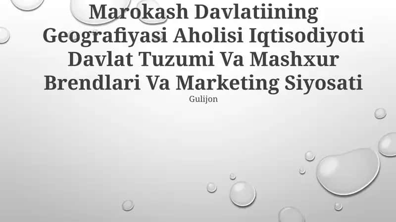 Marokash Davlatiining Geografiyasi