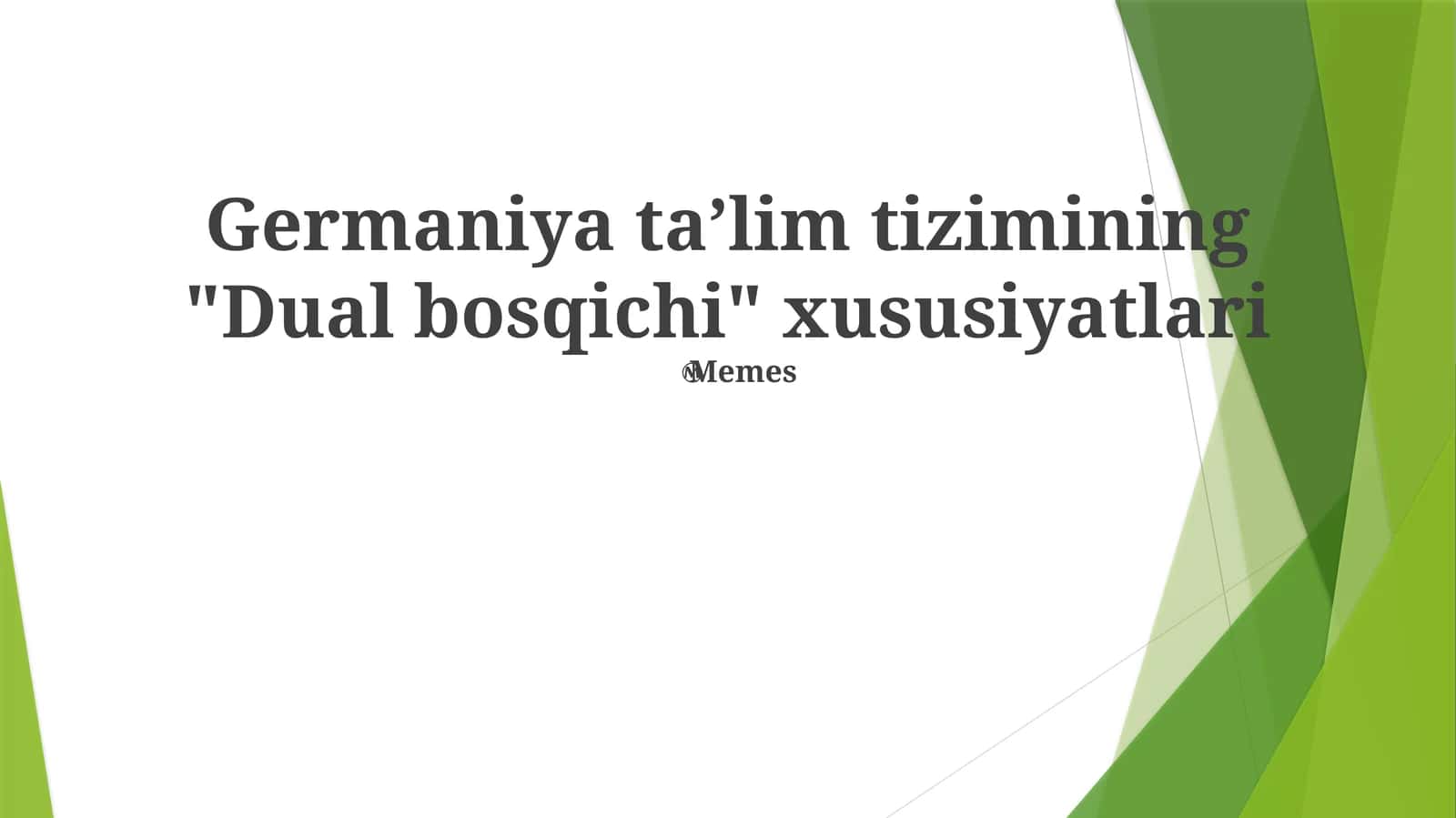 Germaniya taʼlim tizimining "Dual bosqichi" xususiyatlari