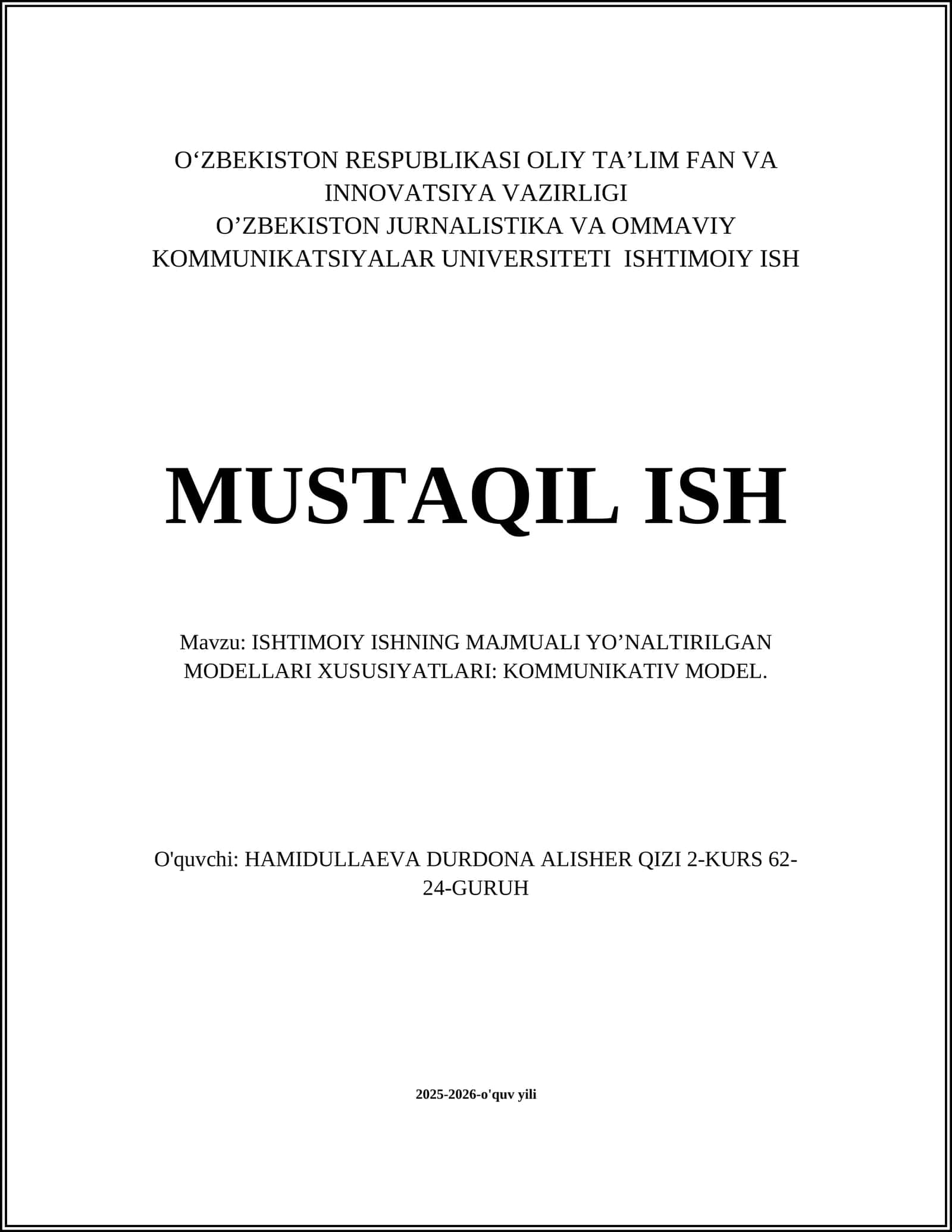 Kommunikativ modelning nazariy asoslari va taʼrifi