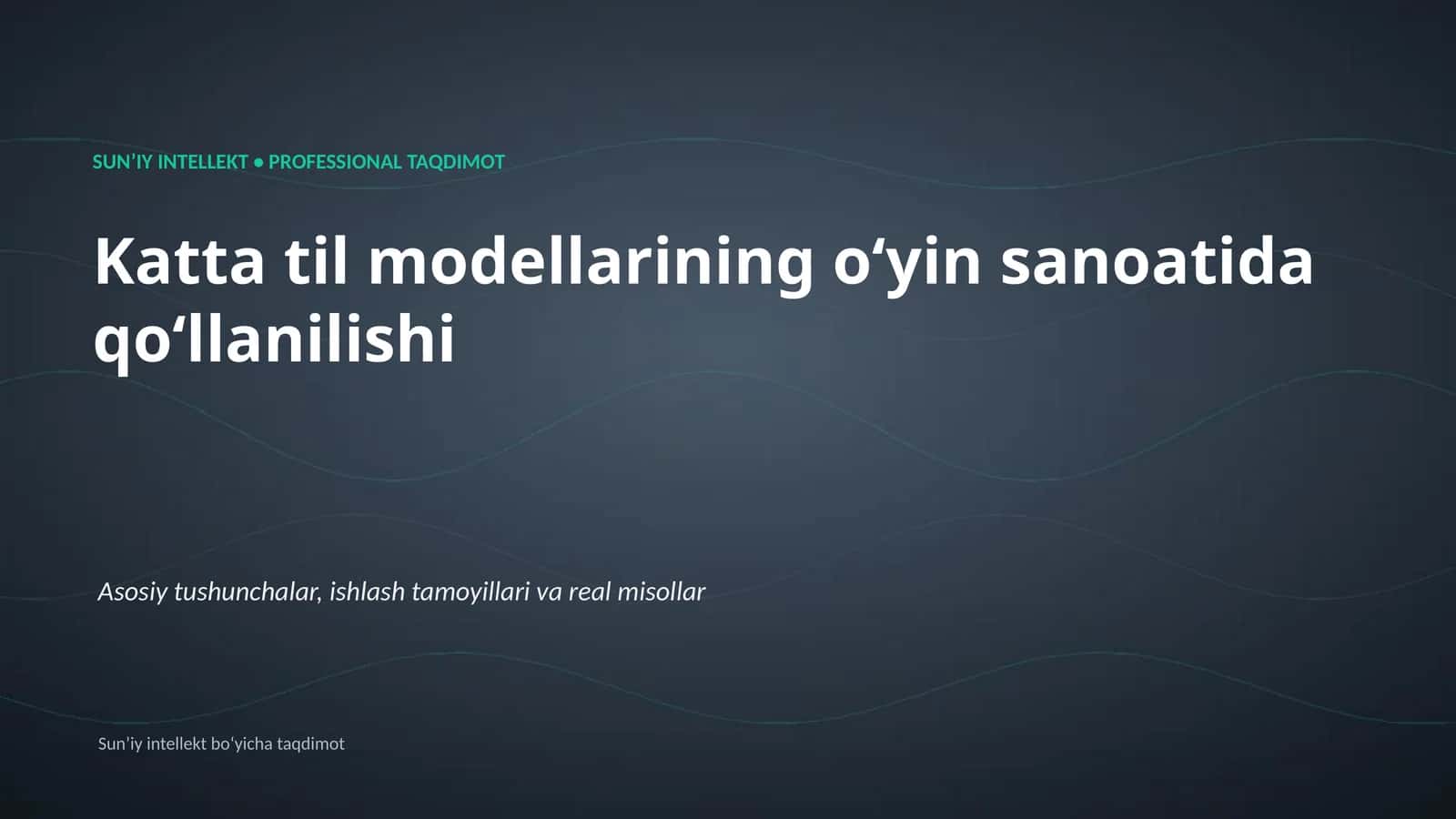 Katta til modellarining oʻyin sanoatida qoʻllanilishi