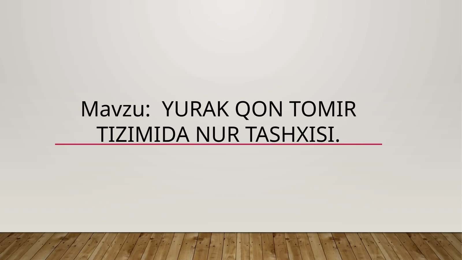 Yurak qon tomir tizimida nur tashxisi