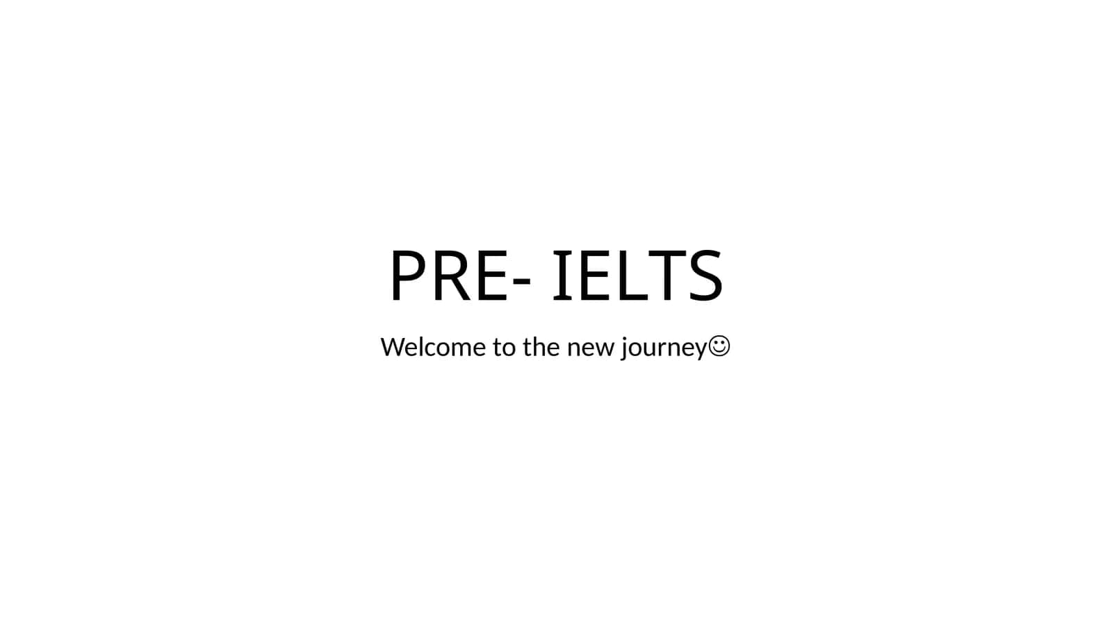 PRE- IELTS