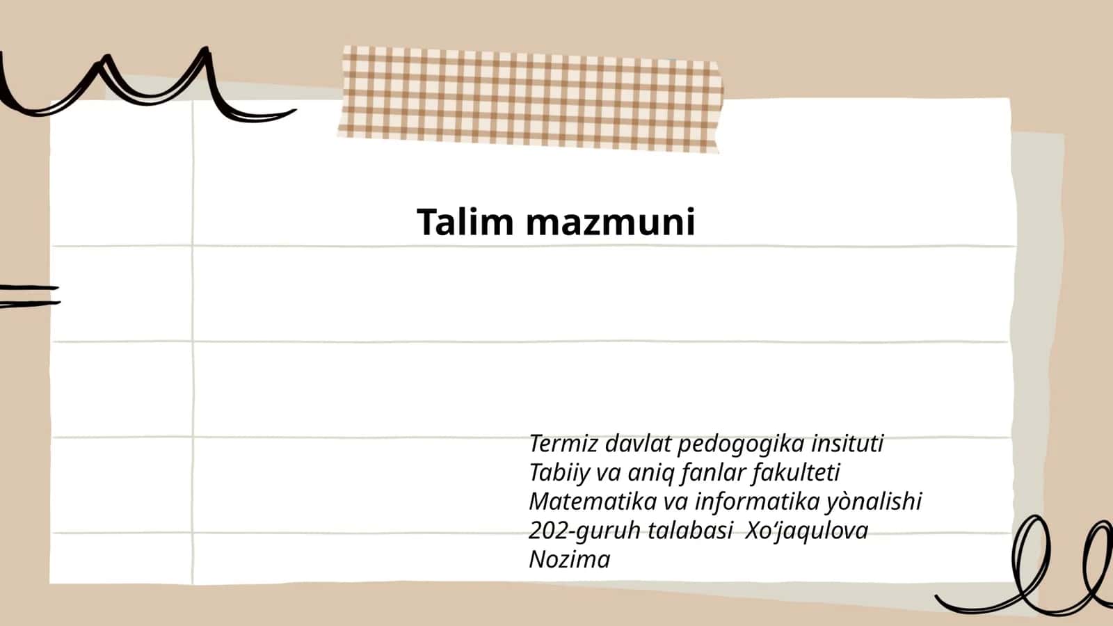 Talim mazmuni