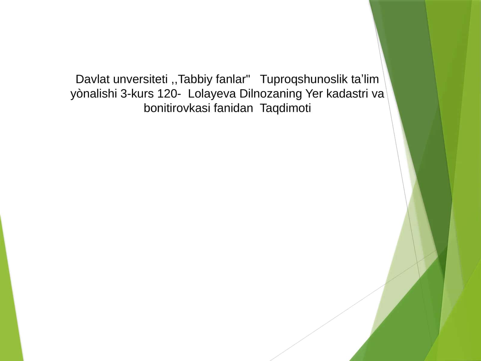 Tuproqsifatbahosining qishloq xo’jaligida g‘amiyatining fizik-mexanik va agrokimyo viyxossalarni yaxshilash yo‘llari