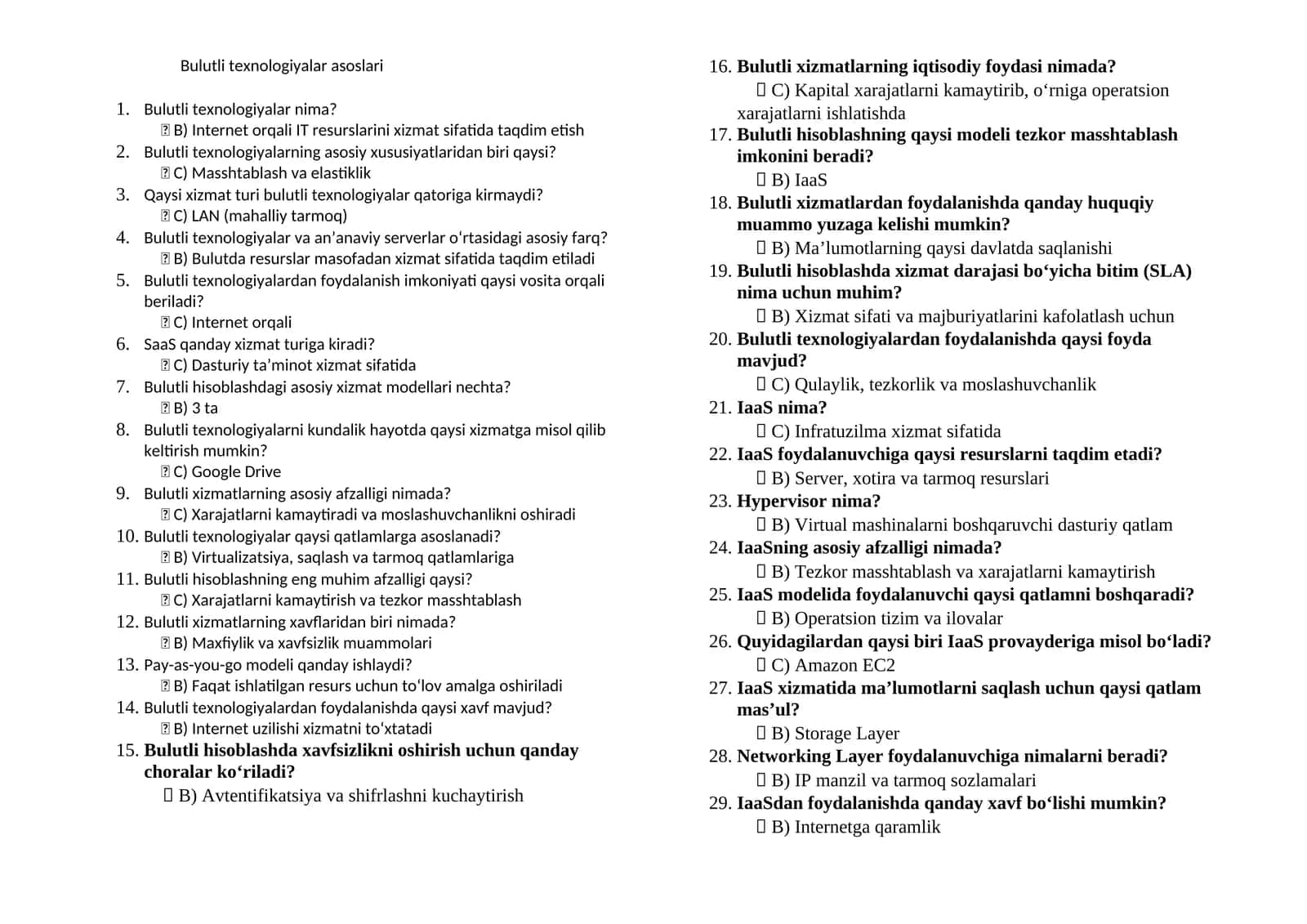 Bulutli texnologiyalar asoslari