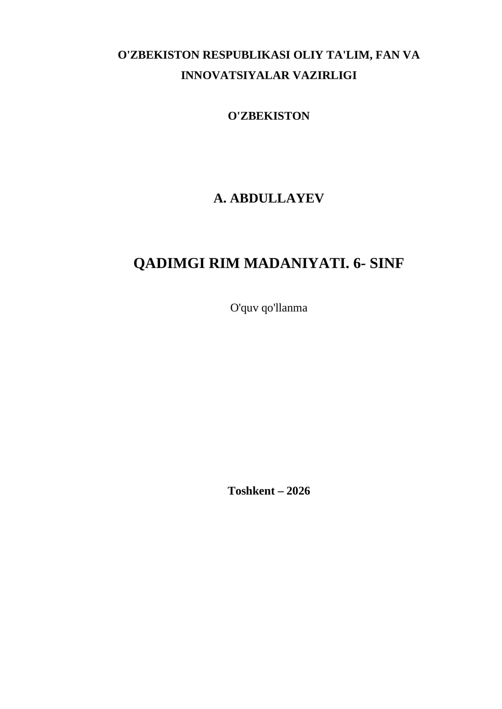 QADIMGI RIM MADANIYATI. 6- SINF