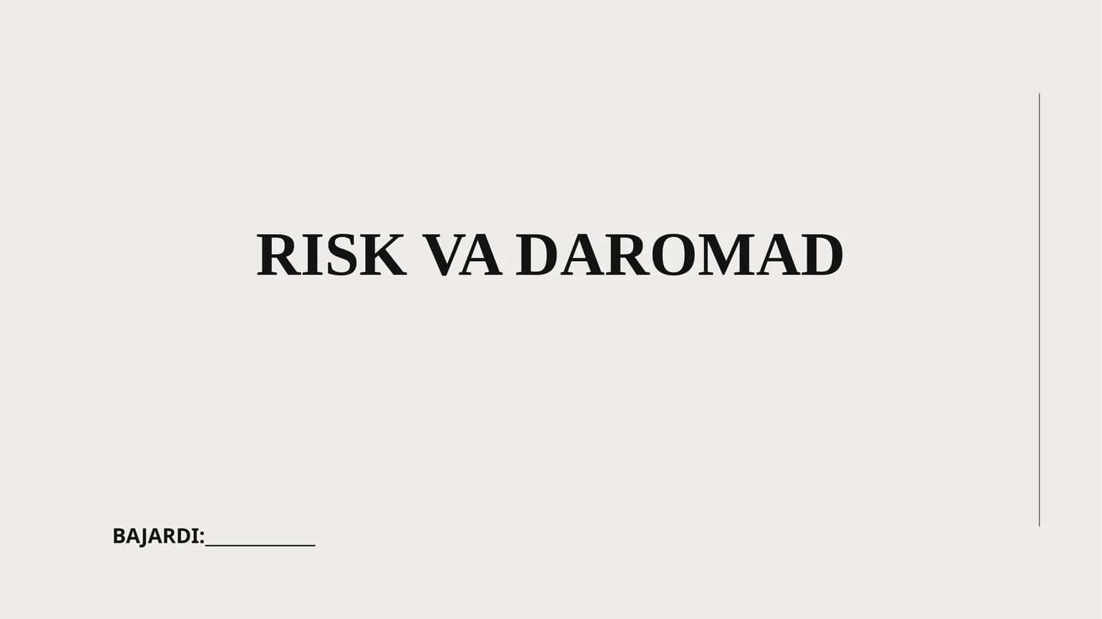 Risk va daromad