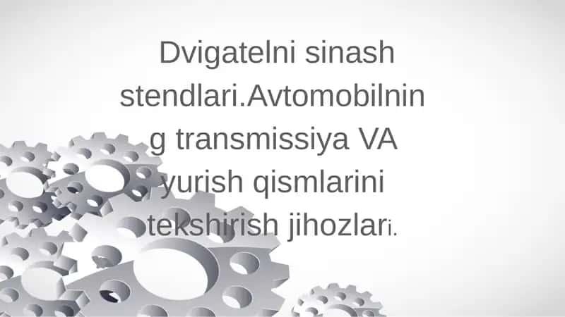Dvigatelni sinash stendlari.