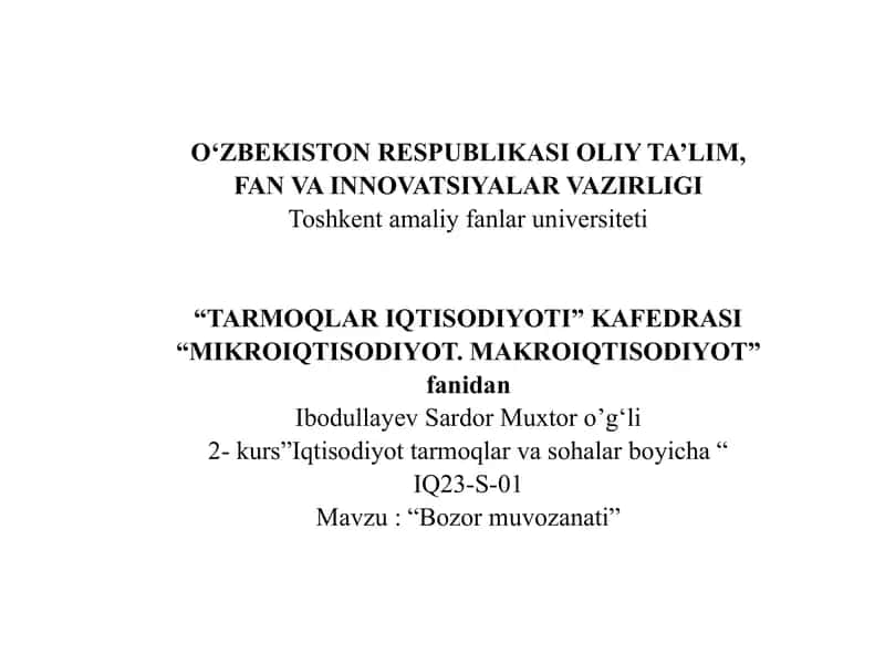 Bozor muvozanati