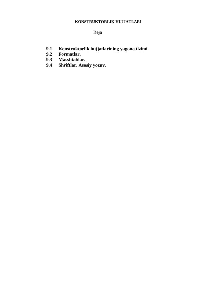 KONSTRUKTORLIK HUJJATLARI