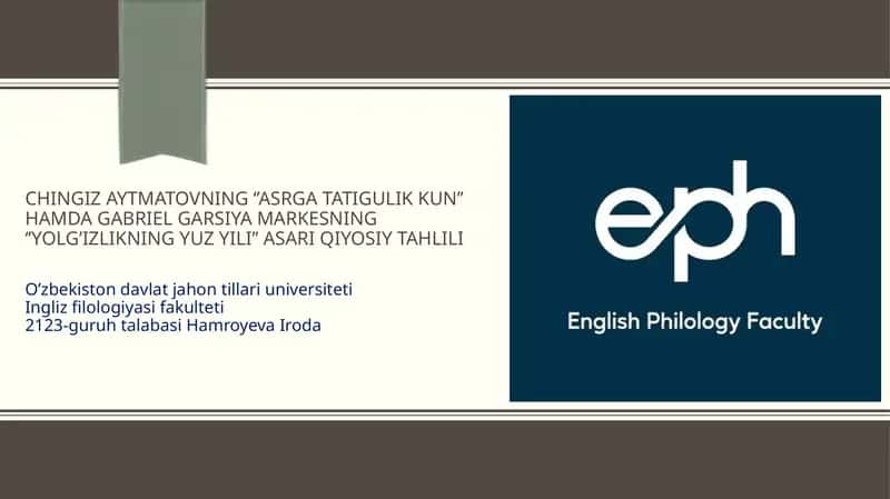 Asrgatatigulikkun va Yolg'izlikning yuzyili asarlarining qiyosiy tahlili