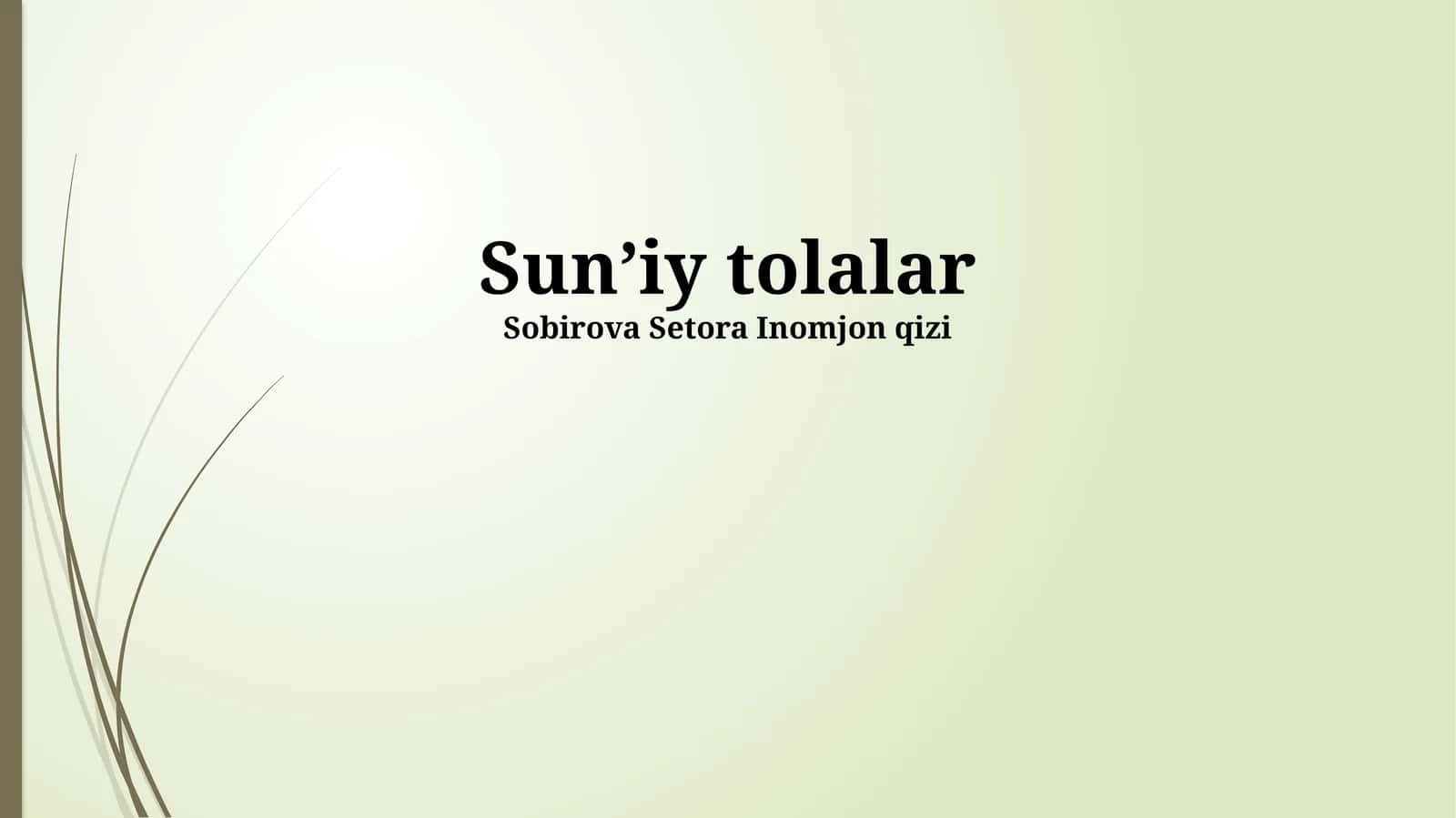 Sunʼiy tolalar