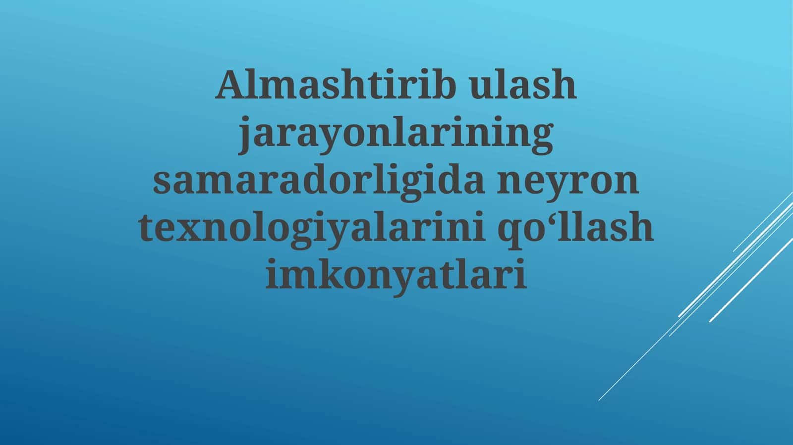 Neyroseti axborotni tasniflashda