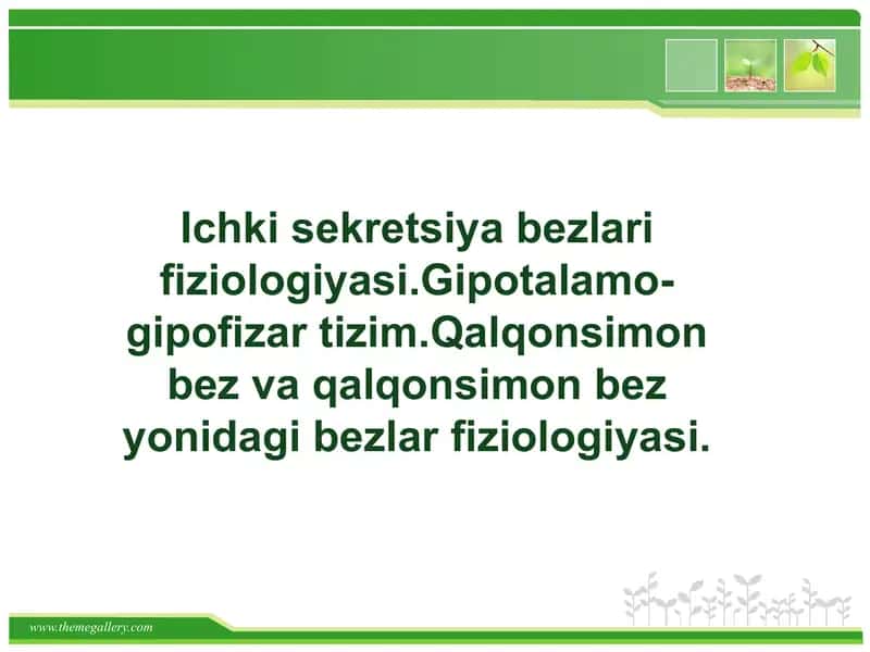İchki sekretsiya bezlar fiziologiyasi