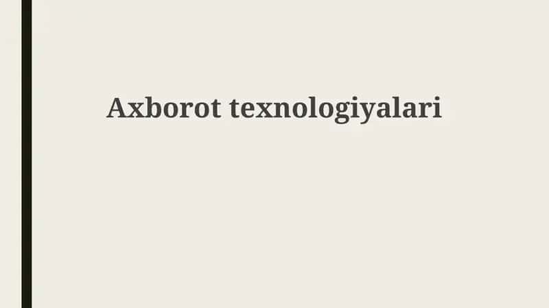 Axborottexnologiyalari